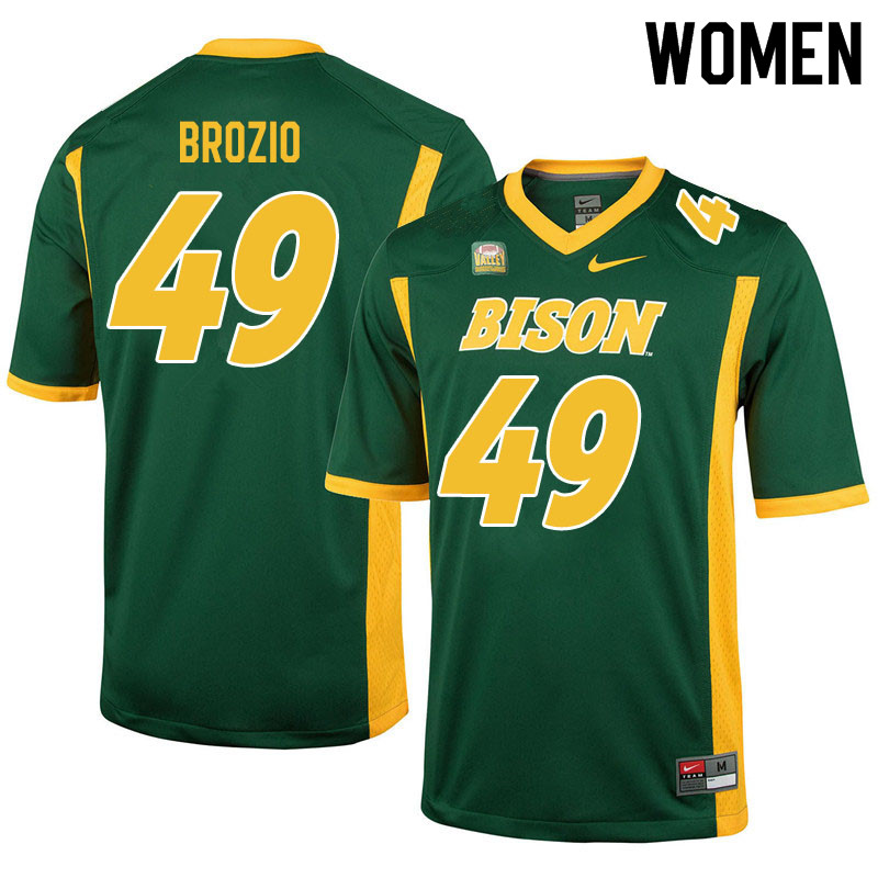 Women #49 Hunter Brozio North Dakota State Bison College Football Jerseys Sale-Green